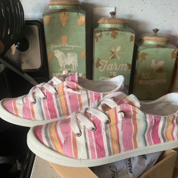 Kelly Multi Striped Canvas Sneakers - Picture 5 of 7